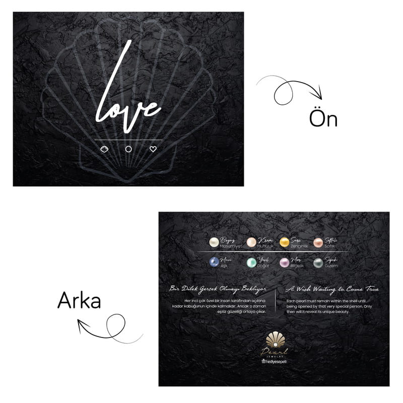 Love İstiridye Kolye - Gerçek İnci Kolye Ahşap Hediye Kutusu