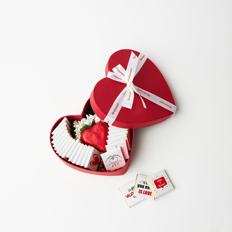 Sevgililer Günü Konsept Tasarımlı Çikolata Hediye Kutusu