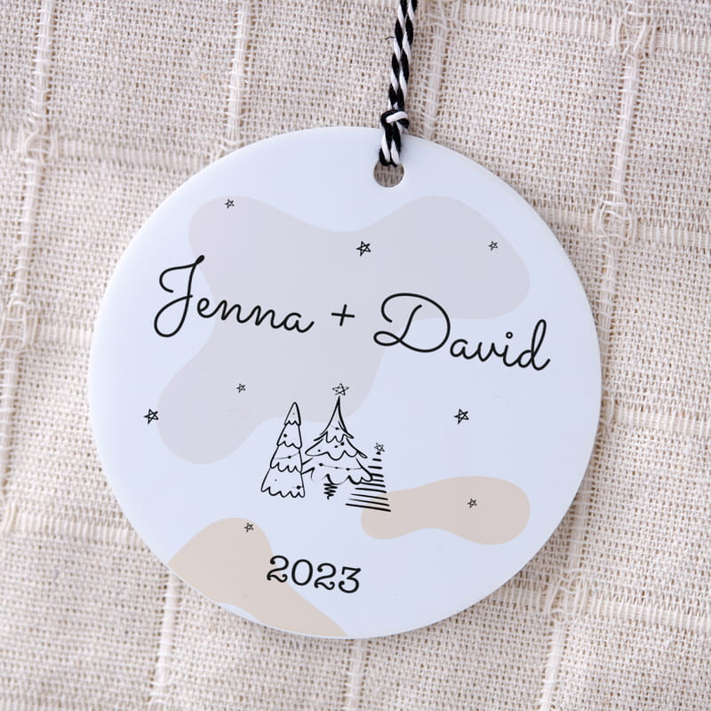 Sevgiliye Özel İsim Yazılı Akrilik Çam Ağacı Süsü