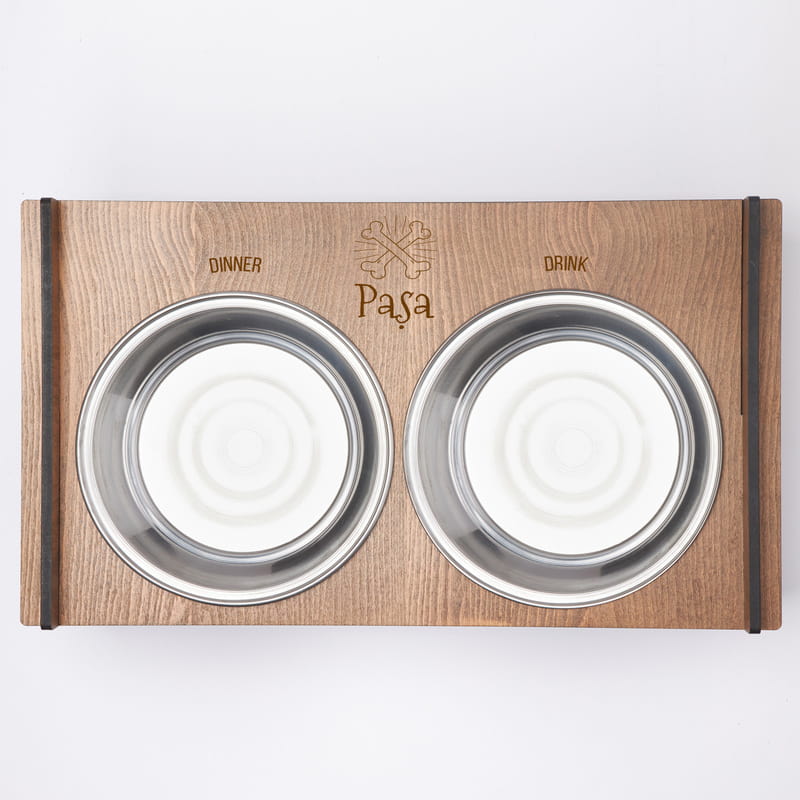 Sevimli Dostunuza Ahşap Köpek Mama ve Su Kabı