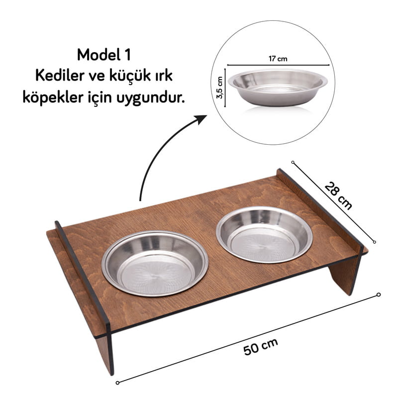 Sevimli Dostunuza Ahşap Köpek Mama ve Su Kabı