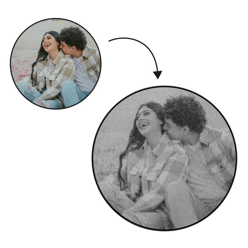 Spiral Fotoğraf Tasarımlı Ahşap Fotoğraf Albümü 18x22 cm