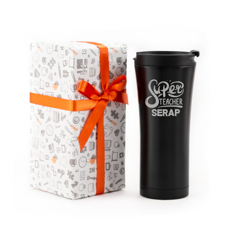 Süper Öğretmen Tasarımlı Kişiye Özel Çelik Termos