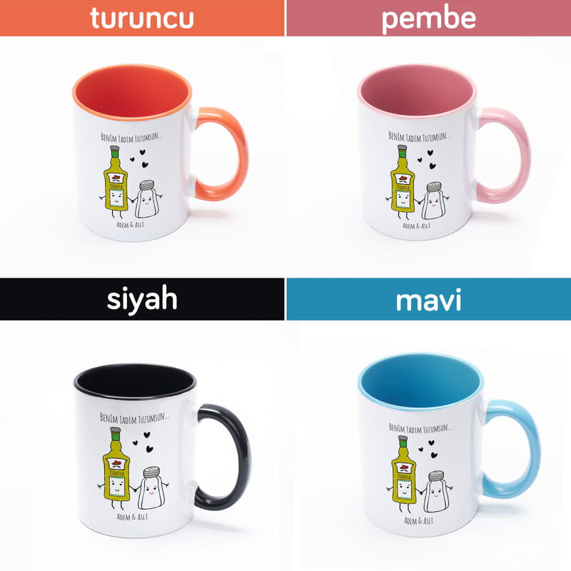 Tadım Tuzum Sevgiliye Hediye Renkli Kahve Kupası