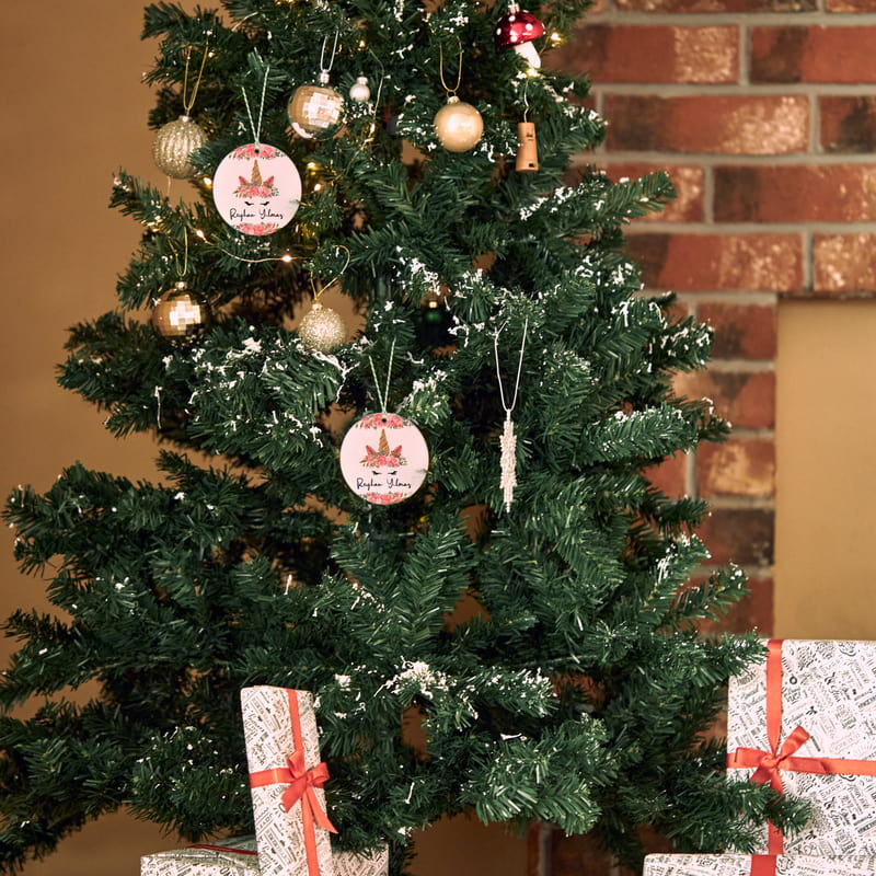 Unicorn Tasarımlı İsme Özel Ağaç Süsü