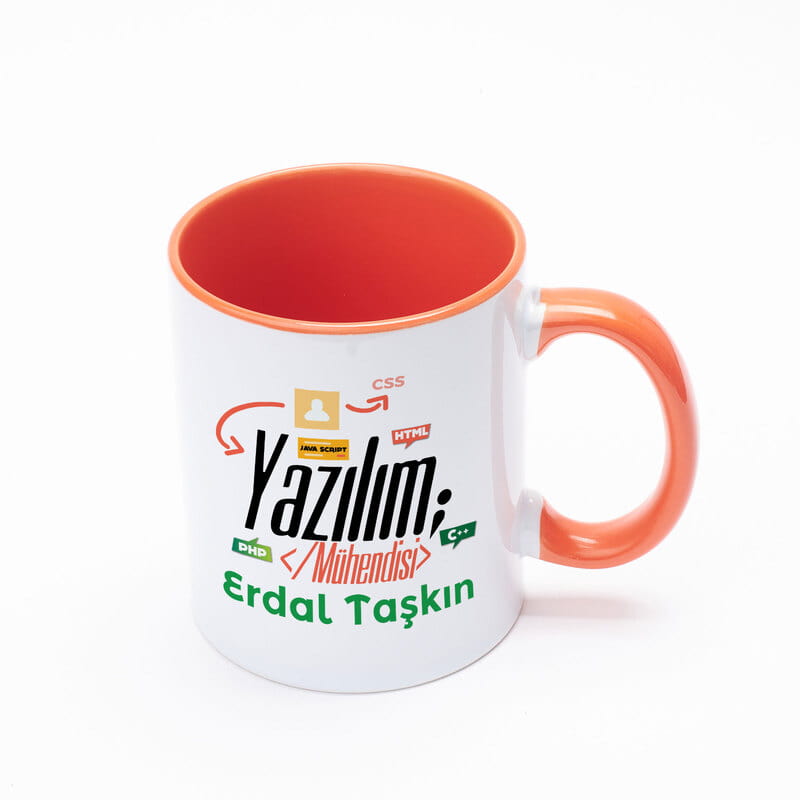 Yazılım Mühendisine Hediye Kişiye Özel Renkli Kupa