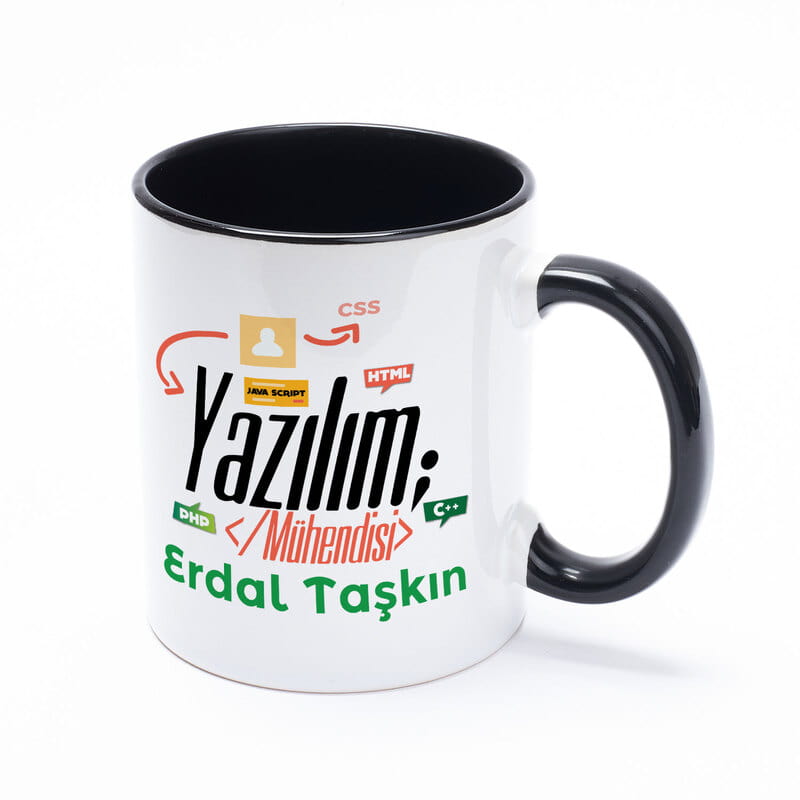 Yazılım Mühendisine Hediye Kişiye Özel Renkli Kupa
