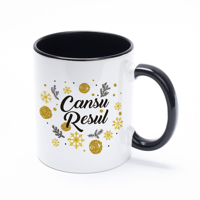 Yılbaşı Temalı İsim Yazılı Renkli Kahve Kupası