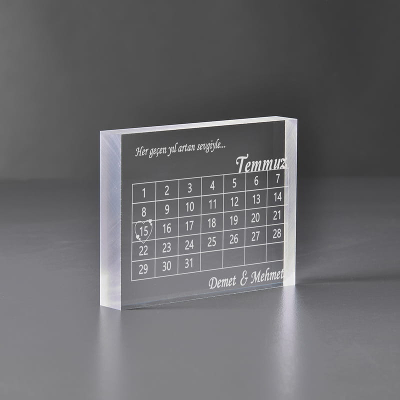 Yıldönümü Hatırası Akrilik Takvim