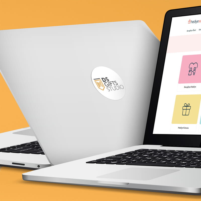 Yuvarlak Kesim Logo Baskılı 15 Adet Sticker Seti