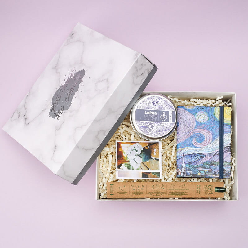 16 Fotoğraflı Van Gogh Not Defterli Hediye Kutusu