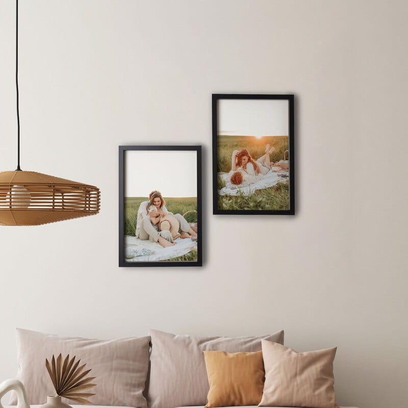 2'li Set Kişiye Özel Fotoğraflı Siyah Çerçeve - 20x30