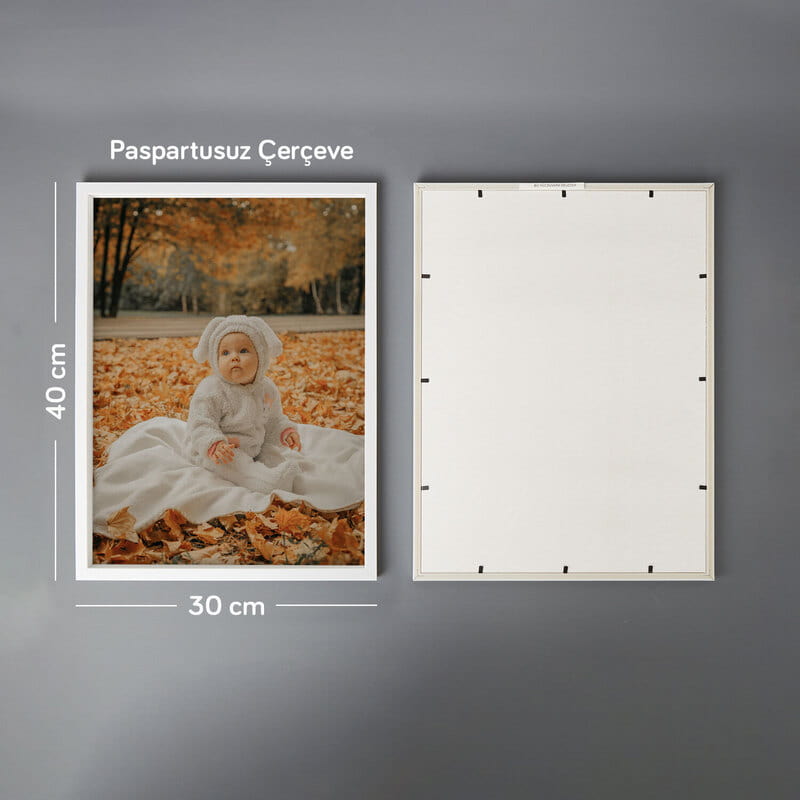 30x40 Yapışkanlı Beyaz Fotoğraf Çerçevesi
