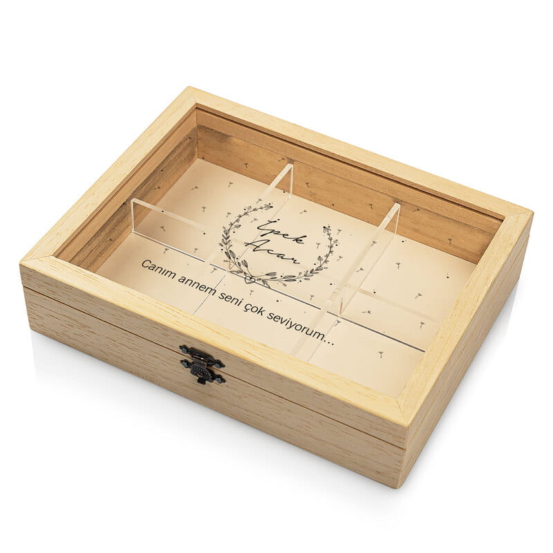 Anneye Hediye Ahşap Takı Kutusu - Kişiye Özel Aksesuar Kutusu