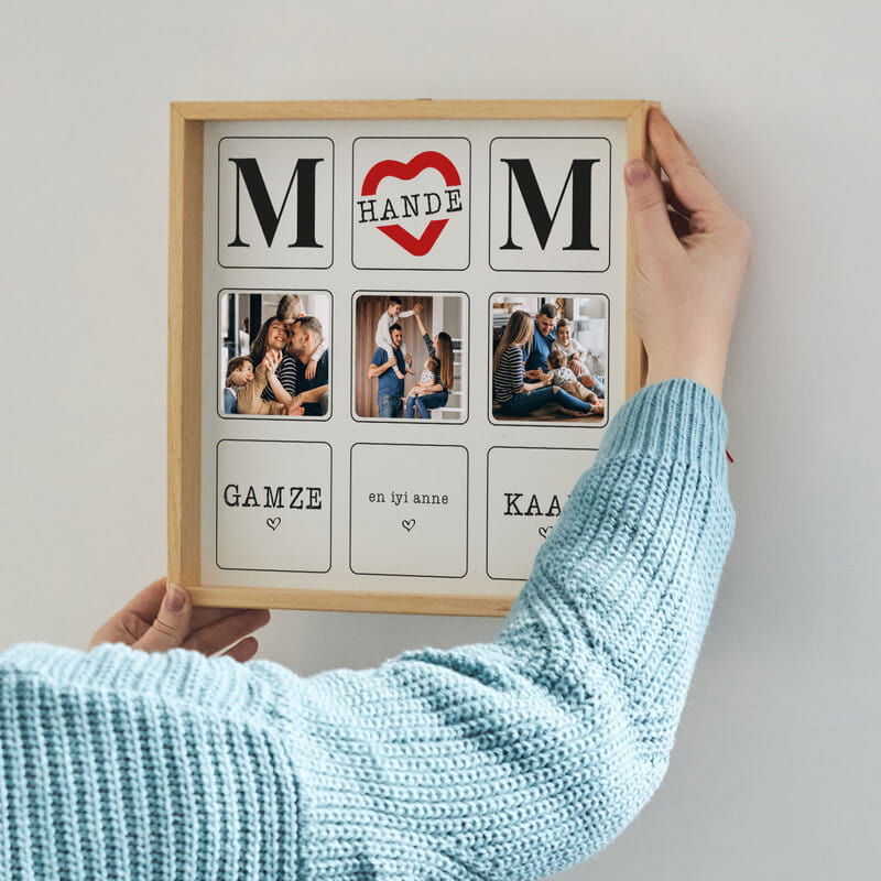 Anneye Hediye Kişiye Özel Dekoratif Ahşap Tablo