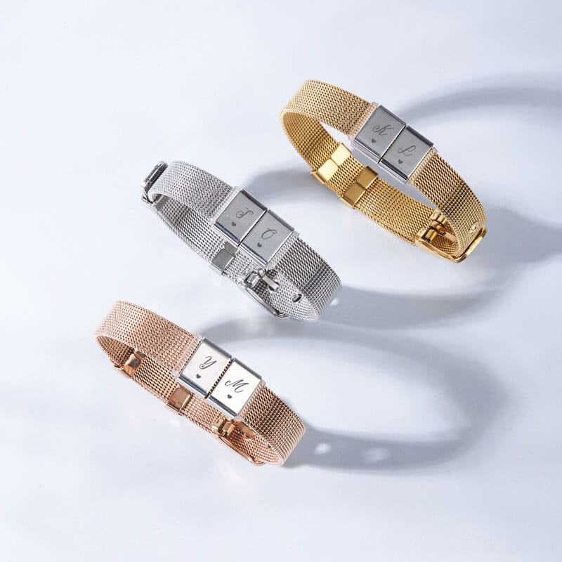 Aşık Kalpler Harf Özelleştirmeli Hasır Bileklik