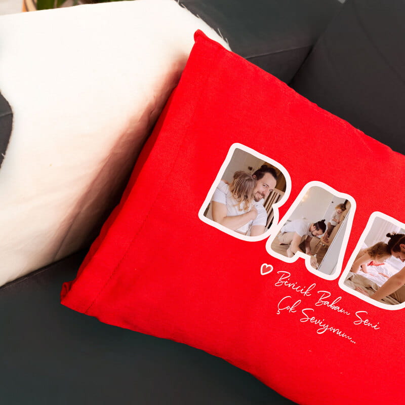 Baba Fotoğraf Özelleştirmeli Bel Yastığı