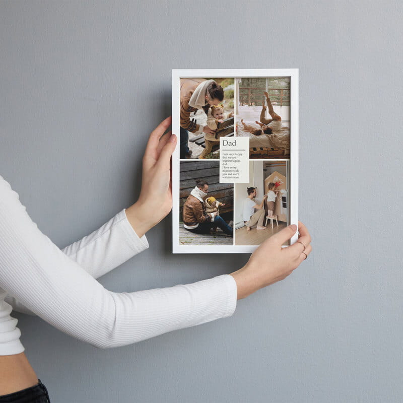 Baba Tasarımlı 4 Foto Baskılı Yapışkan Çerçeve