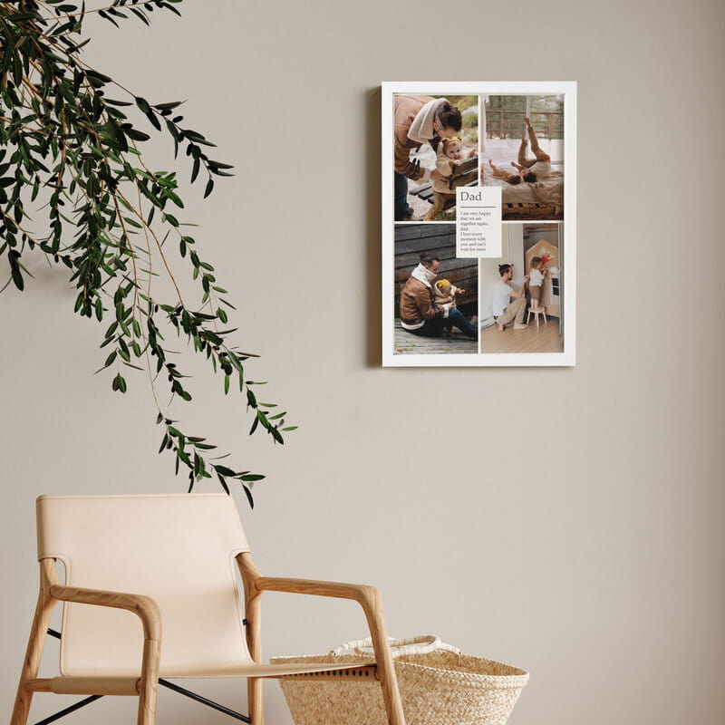 Baba Tasarımlı 4 Foto Baskılı Yapışkan Çerçeve