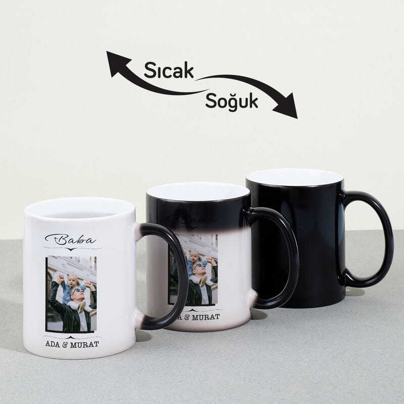 Baba Tasarımlı Sihirli Kupa Bardak