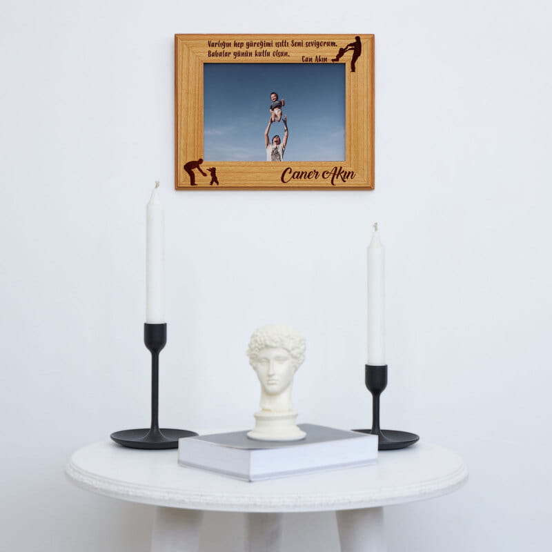 Babalar Günü Hediyesi Ahşap Çerçeve