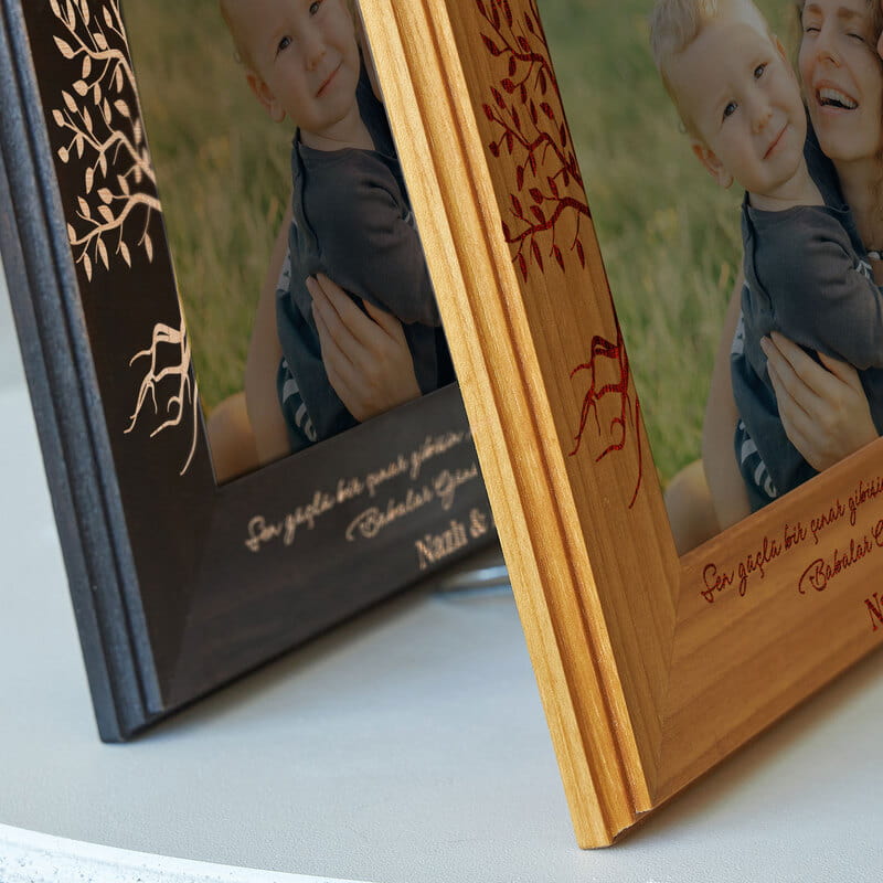 Babalar Günü Hediyesi Kişiye Özel Mesajlı Ahşap Çerçeve