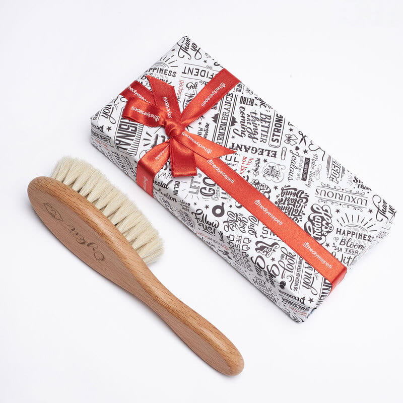 Bebek Tasarımlı İsme Özel Organik Bebek Saç Fırçası