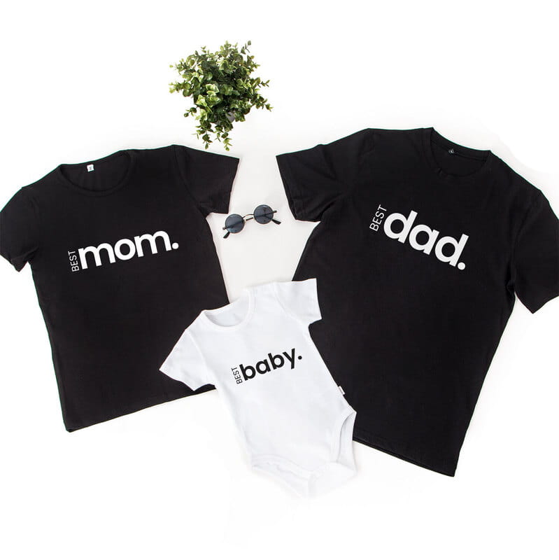 Best Family Tasarımlı 3'lü Aile Tişört Kombini