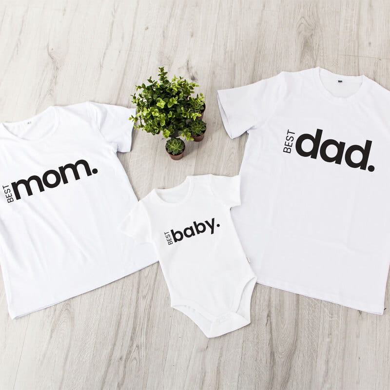 Best Family Tasarımlı 3'lü Aile Tişört Kombini
