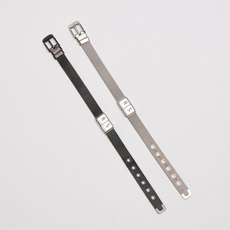 Çift Toka Harf ve Tarih Özelleştirmeli Erkek Bileklik