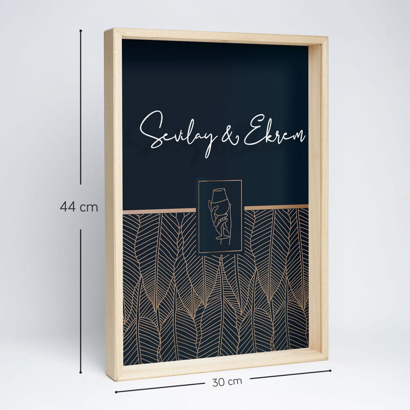 Çiftlere Özel Ahşap Dekoratif Şarap Mantarı Koleksiyon Kutusu