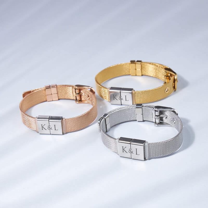 Çiftlere Özel Baş Harf Özelleştirmeli Örme Hasır Bileklik