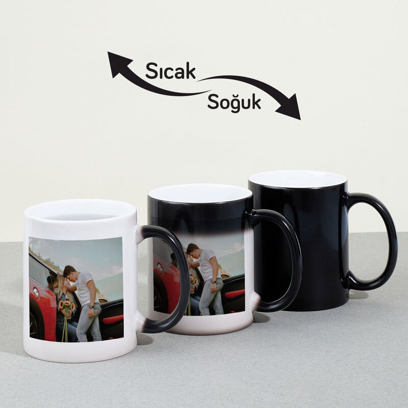 Çiftlere Özel İsim Yazılı 2'li Sihirli Kupa Seti