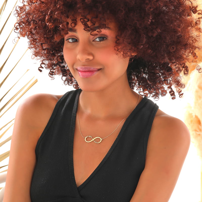 Çiftlere Özel Sonsuzluk İsim Yazılı Gümüş Kolye