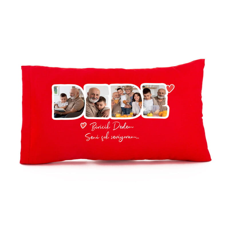 Dede Yazılı Fotoğraf ve Mesajlı Bel Yastığı