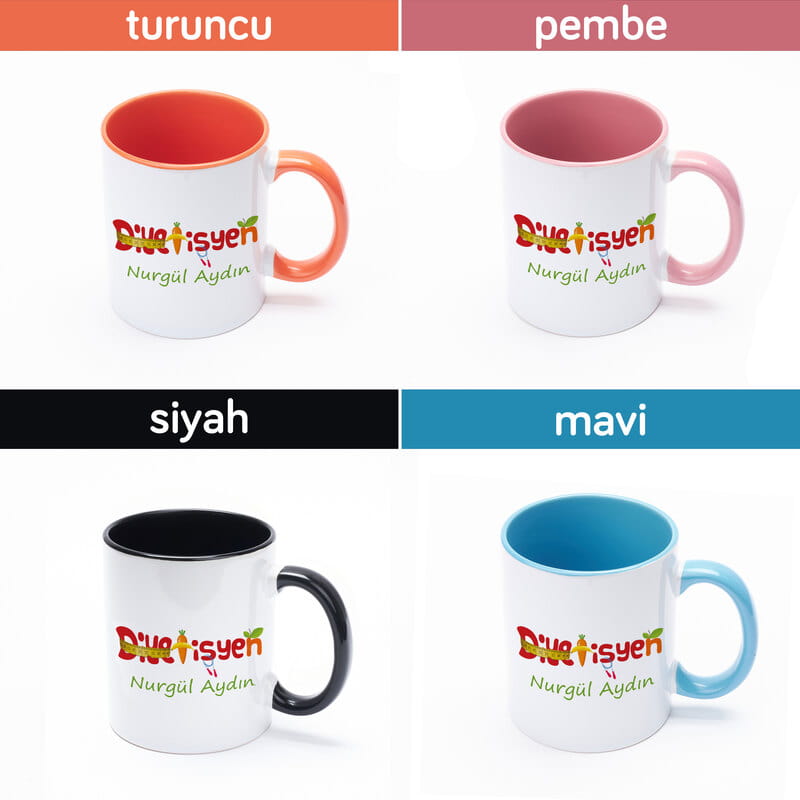 Diyetisyene Hediye Renkli Kahve Kupası