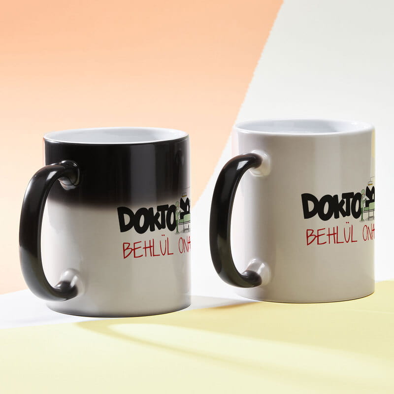 Doktorlara Hediye Esprili Porselen Renkli Sihirli Kupa