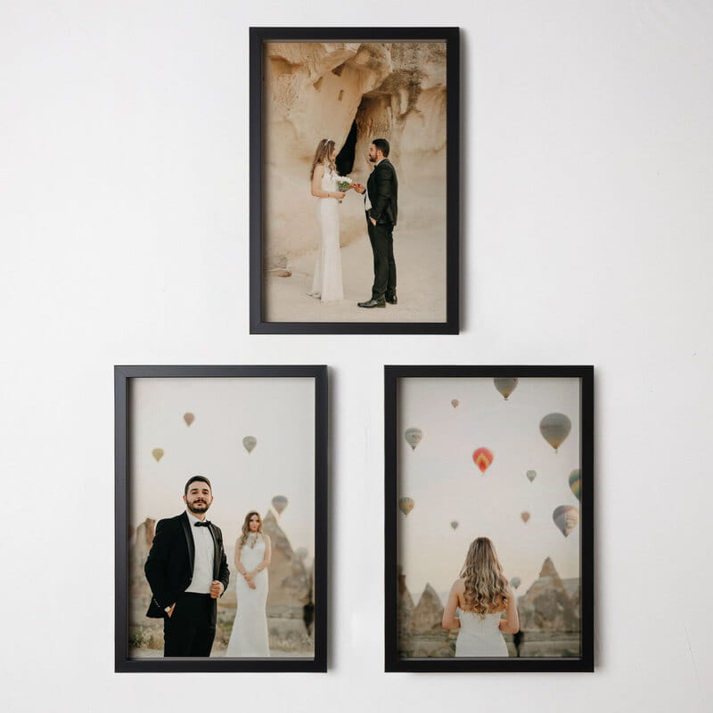Duvar Yapışkanlı Fotoğrafınıza Özel 3'lü Siyah Çerçeve - 20x30