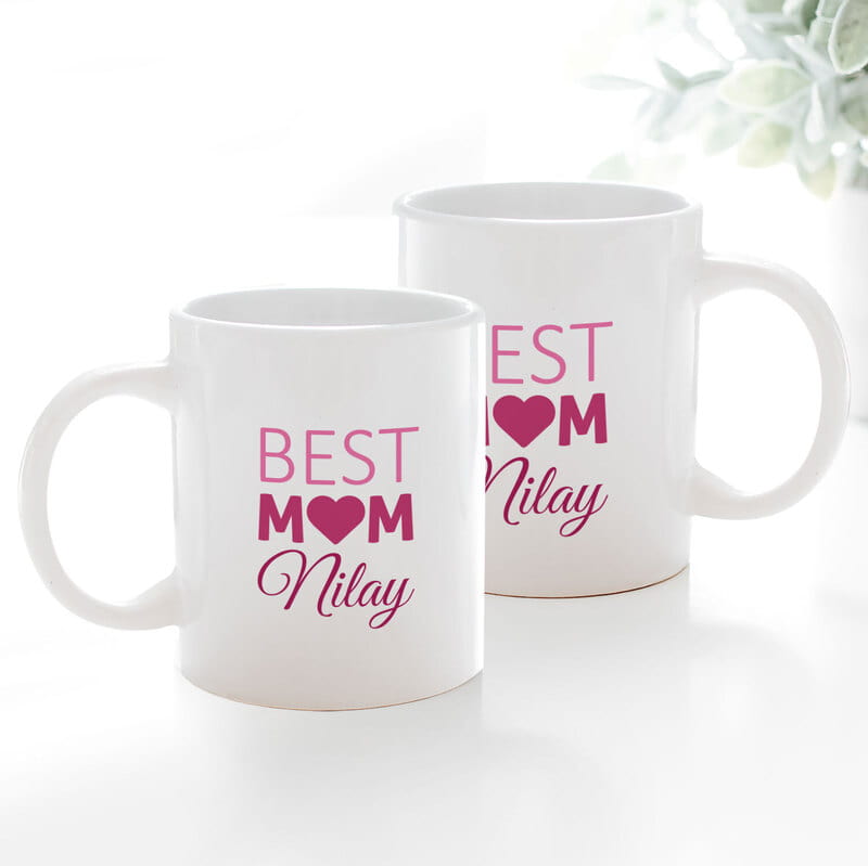En İyi Anneye İsim Özelleştirmeli Best Mom Kahve Kupası