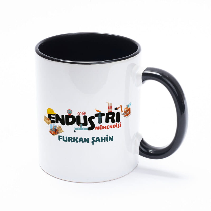 Endüstri Mühendisine Hediye Kişiye Özel Tasarımlı Renkli Kupa