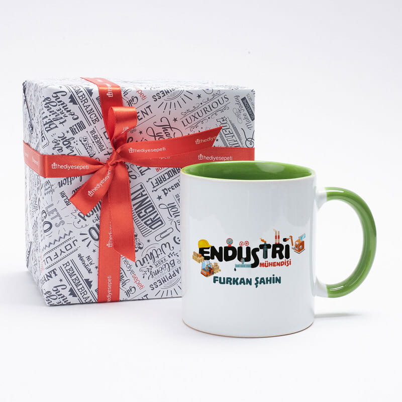 Endüstri Mühendisine Hediye Kişiye Özel Tasarımlı Renkli Kupa