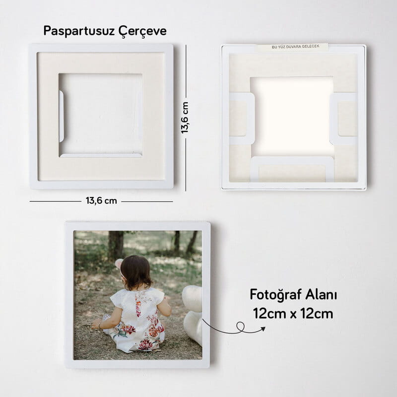 Fotoğraflı 4'lü Beyaz Resim Çerçevesi