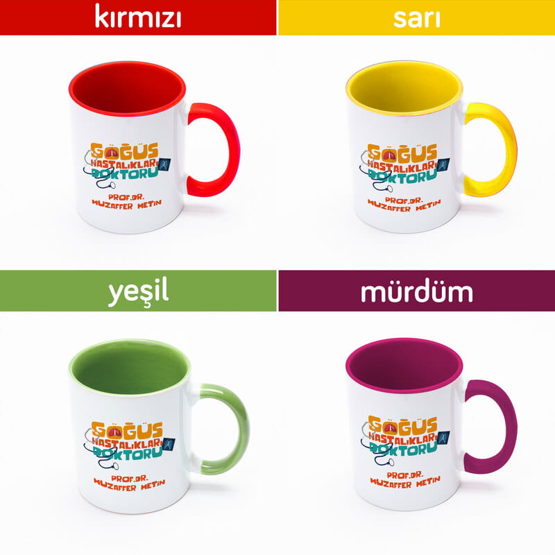 Göğüs Hastalıkları Doktoruna Hediye Renkli Kahve Kupası
