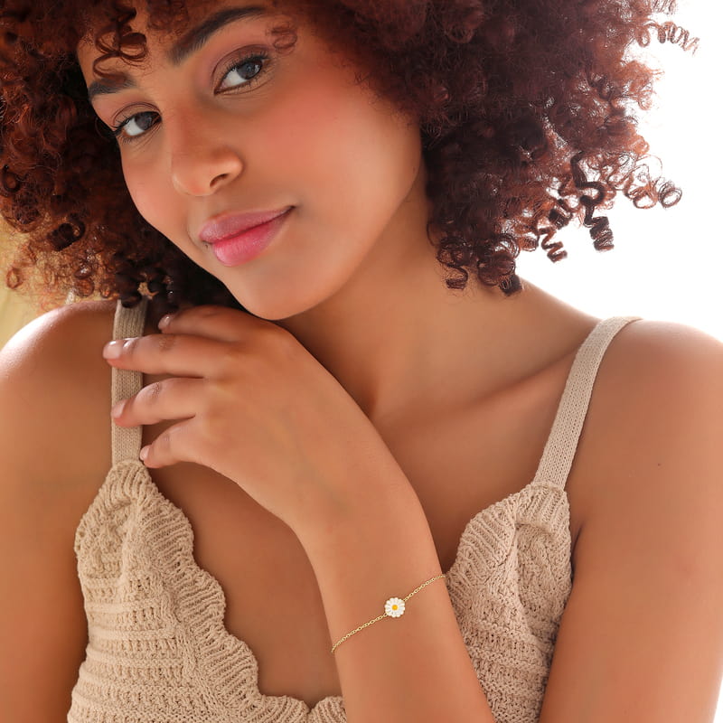 Gümüş Papatya Kadın Bileklik