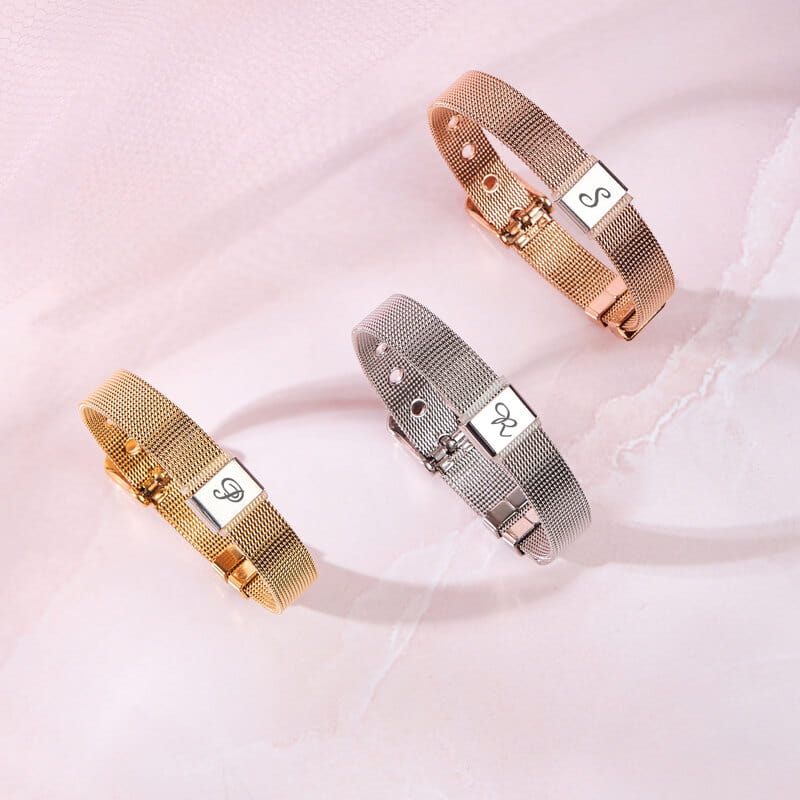 Harf Özelleştirmeli Hasır Kadın Bileklik