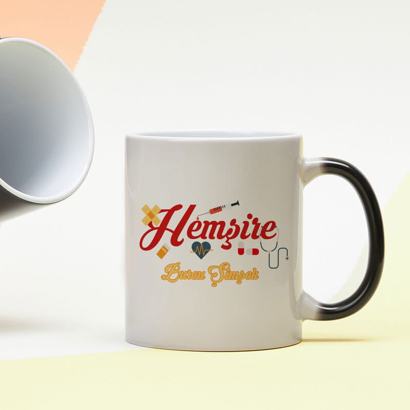 Hemşire Arkadaşa Hediye Renkli Sihirli Kupa