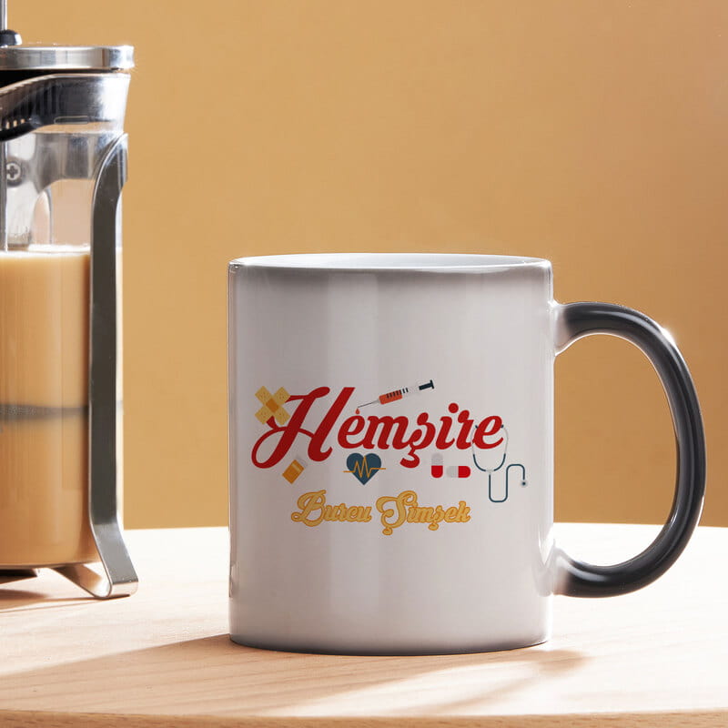 Hemşire Arkadaşa Hediye Renkli Sihirli Kupa