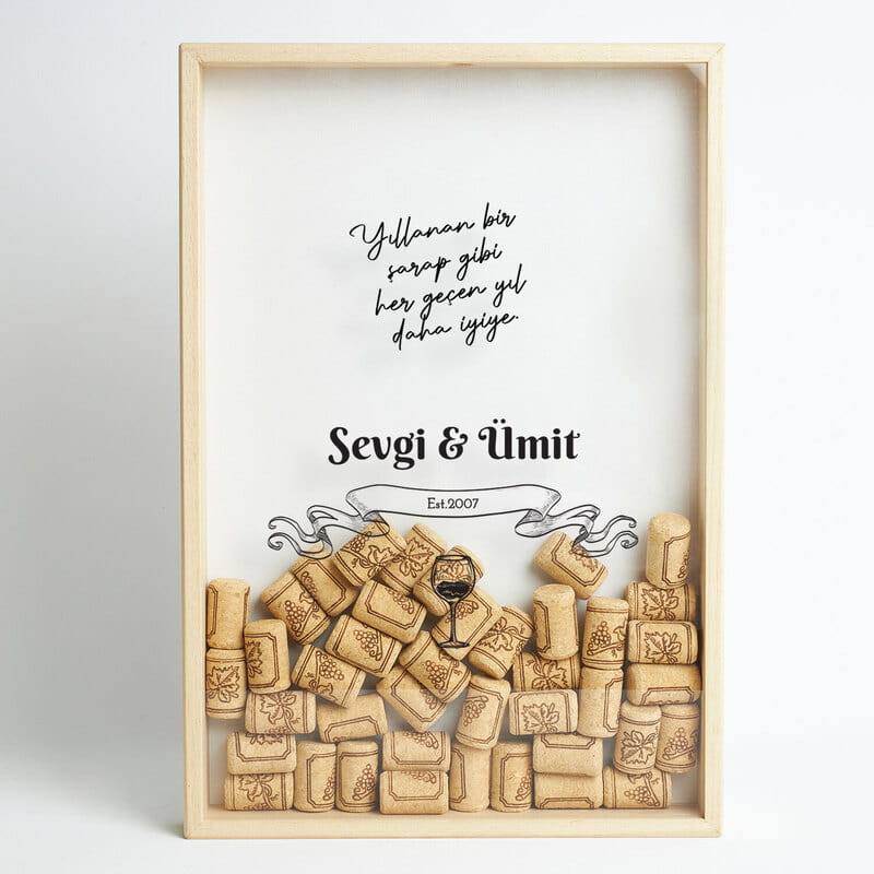 İsim ve Mesaj Özelleştirmeli Mantar Tıpa Anı Kumbarası