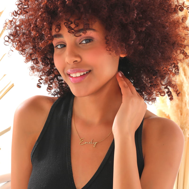 İsim Yazılı Gümüş Kadın Kolye