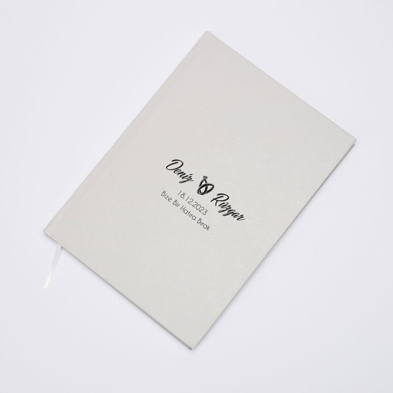 İsme Özel Kapaklı Düğün Anı Defteri